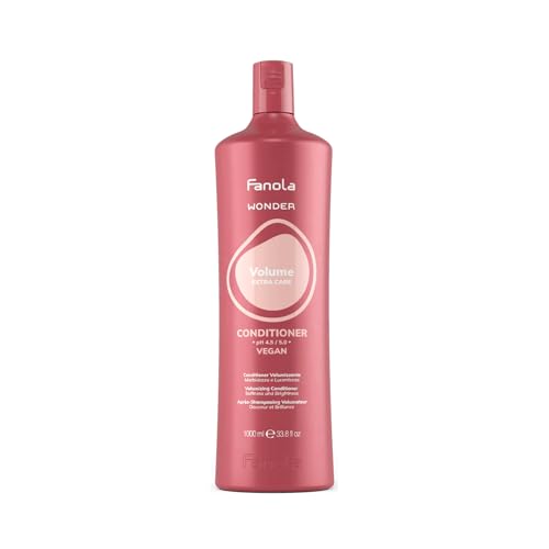 Fanola Wonder Volumizing Conditioner for Fine Thin Hair - Detangling Hair Conditioner for Women & Men - Lightweight Vegan Formula - Brightens & Softens Strands (1000 ml)