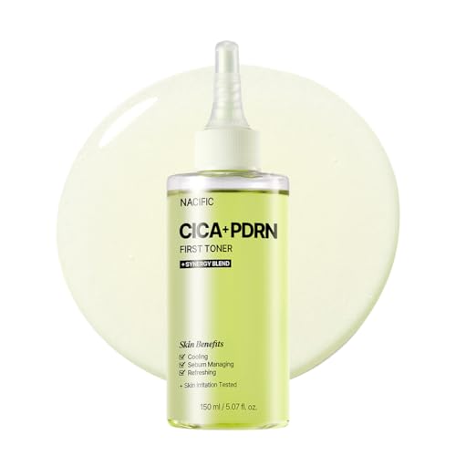 NACIFIC CICA PDRN First Toner 5.07 fl oz 150ml, Centella Asiatica & PDRN for Sensitive Skin, Cooling Spot Toner, Balancing & Soothing Korean Skincare