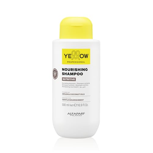 Alfaparf Milano Yellow Professional Nutritive Nourishing Shampoo for Dry Hair - Powered by Argan & Coconut Oils - Designed for Gentle Cleansing (16.9 fl oz / 500ml)
