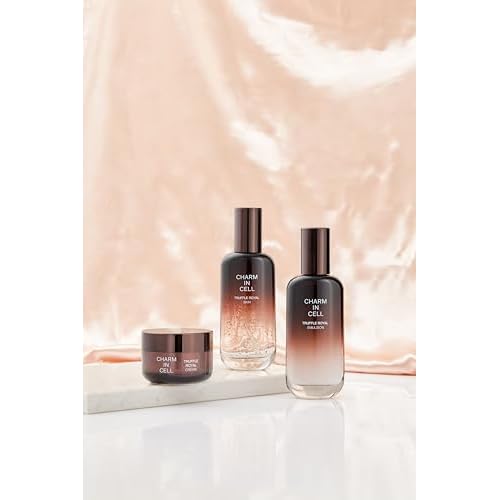 CHARMZONE Truffle Royal Anti-Aging Skincare Set ? Korean 3-Piece Set with Toner (3.72 fl oz), Emulsion (3.72 fl oz) & Cream (1.69 fl oz) for Wrinkles, Firming, Radiance