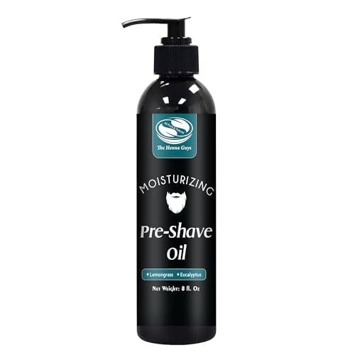 8 fl. Oz, Pre Shave Oil for Men, Excellent Shaving oil for Men with Sensitive Skin, Prepares for a burns free Shave, Works with Straight or Safety Razor (Lemongrass & Eucalyptus)