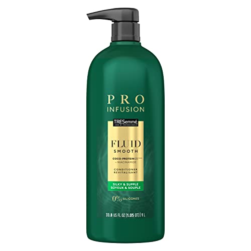 TRESemm? Cruelty-Free Pro Infusion Fluid Smooth Conditioner For Silky & Supple Hair Infused With Natural Coconut Droplets + Plant-Based Salon Protein + Niacinamide 33.8oz