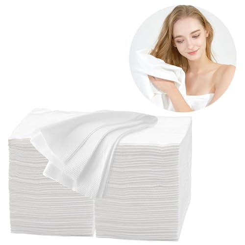 Premium Disposable Towel, 100 PCS Ultra Soft, Quick Dry Disposable Hair Towels Spa Salon Towel, Portable Body Towels Disposable for Massage Beauty Hotel Camping Travel Gym 28 x 12 inch