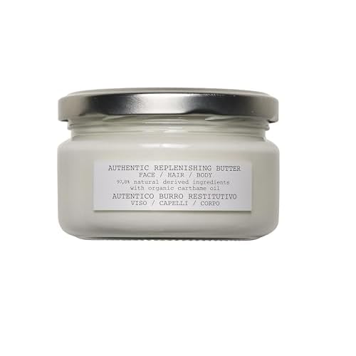 Davines Authentic Replenishing Butter, Deep Nourishing Mask for Face, Hair & Body - 98% Natural Shea Butter Formula - Restores Dry Skin & Damaged Hair, 6.76 Fl Oz