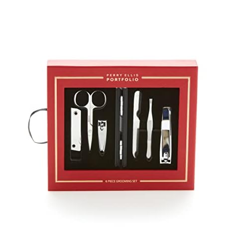 Perry Ellis Portfolio Men's 6 Pc Manicure Set, Blk, One Size