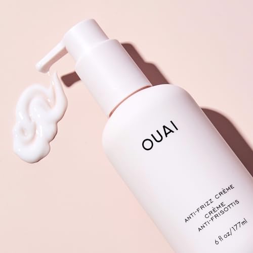 OUAI Anti Frizz Cream Travel Duo - Moisturizing Hair Cream with Frizz Control & Heat Protection - Provides Lasting Hydration with Jackfruit & Beetroot - Paraben & Sulfate Free (2 Count, 6 Oz/ 3 Oz)
