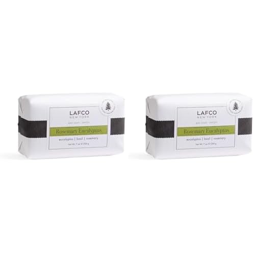 LAFCO New York Bar Soap, Rosemary Eucalyptus - 7 oz - Ultra-Hydrating, Natural Formula - All Skin Types - Made in Europe (Pack of 2)
