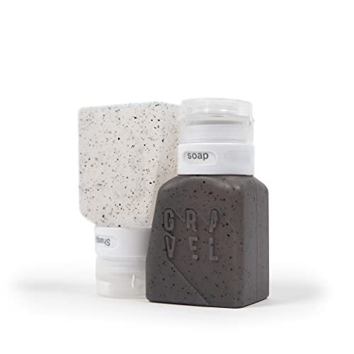 Gravel Silicone Travel Bottles 3oz (2-Pack) ? Leakproof, TSA Approved for Carry-On Liquids