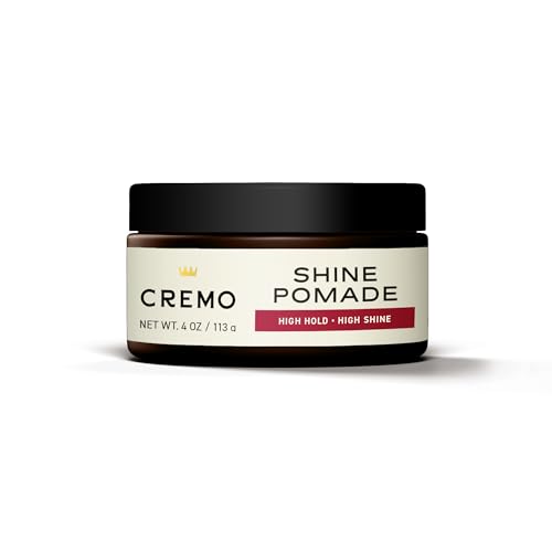 Cremo Hair Pomade for Men - Premium Barber Grade Pomade, High Hold & Shine, Hair Styling, 4 Oz