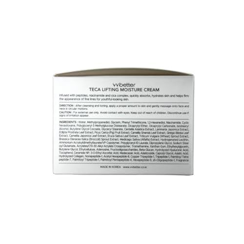 Centella Asiatica Extract Intensive Face Moisturizing Cream, Lifting and Brightening, Adenosine and Niacinamide, Korean Skincare - 1.69 Fl. Ounce