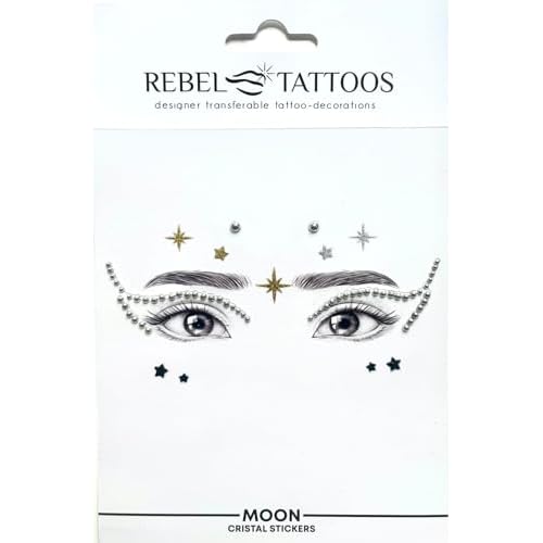 Self-Adhesive Eye Pearls and Face Gems Jewels for Rave Party Festival Makeup, Reusable Multicolor Acrylic Crystal Temporary Tattoo Stickers, Mermaid Face Jewel Eye Stones(Space)