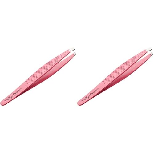 Sally Hansen Raise Some Brows-Slant Tip Tweezer with Platform, Eyebrow Tweezers,Tweezers, Pointed Tweezers, Grasp Hairs Firmly and Securely (Pack of 2)
