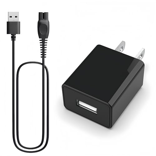 Qjin USB Charger for Philips Norelco Shaver 2400 3600 7200 7800 i9000, All-in-One 3000 5000 7000 Series & OneBlade 360 QP2724, QP2834, QP6531 - Charging Cord 5V Charger