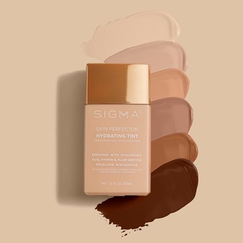 Sigma Beauty Skin Perfector ? Hydrating Skin Tint Foundation for Lightweight, Buildable Coverage, With Hyaluronic Acid, Niacinamide Serum, and More (2 Light Beige Tint, 1.12oz)