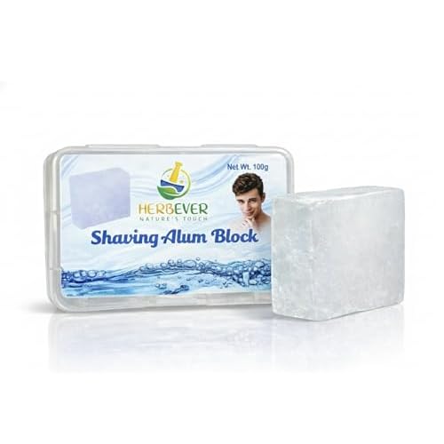 Aftershave Alum Block ? Natural Unscented Shaving Stone for Men, Post-Shave Care for Sensitive Skin, Travel-Friendly with Durable Plastic Case & Hanging Option (100 g / 3.5 oz)