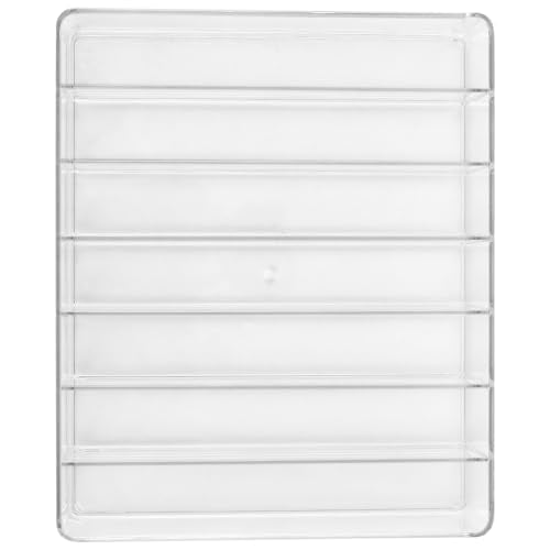 SINJEUN 4 Pack Acrylic Palette Organiser, 7 Sections Divided Makeup Palette Organiser for Eyeshadow, Contour Blush, Lipstick, Make Up Storage(Transparent, 7.5" x 6.3" x 1.8")