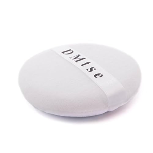 DMtse Set of 6 Round Velour Powder Puff Soft in White