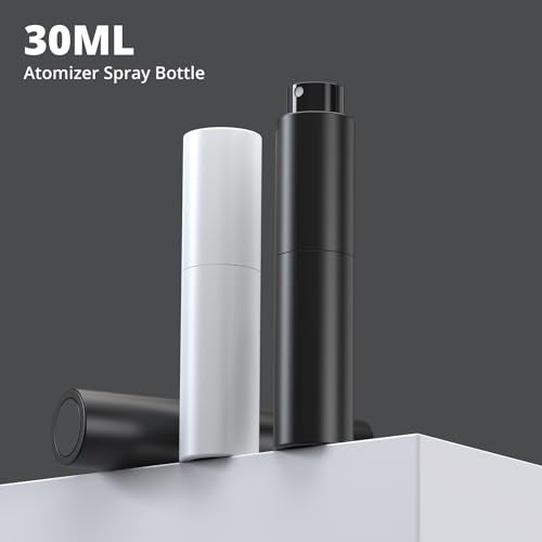 Small Spray Bottle 1oz, Travel Spray Bottles TSA Approved, 30ml Portable Mini Spray Bottle, Fine Mist Spray Bottles for Face£¬Toiletries Suitable for Women Men to Carry While Traveling (Black+White)