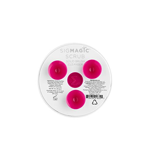 Sigma Beauty Portable 2-in-1 SigMagic Scrub ? Solid, Professional Grade Makeup Brush Cleaner with Silicone Texture to Quickly and Effectively Remove Makeup Residue & Build Up on Makeup Brushes (1pc)