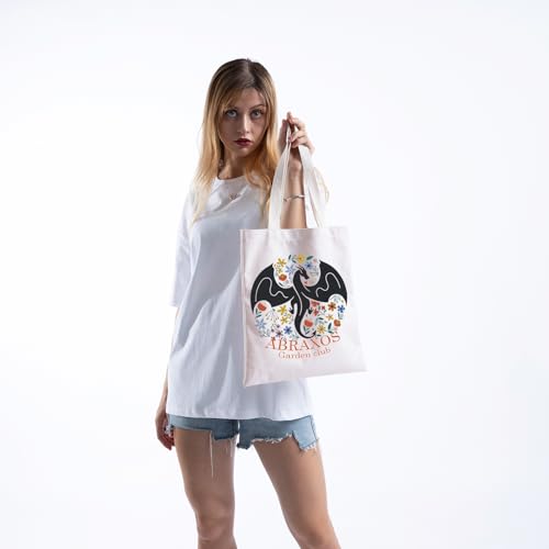 MNIGIU Book Inspired Abraxos Flower Gift Abraxos Garden Club Tote Bag Fantasy Dragon Gift for Bookish Book Lover