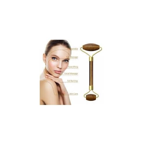 Tiger eye Face Roller and Gua Sha Set - Skin Care Jade Roller and Gua Sha for Women Gifts - Tiger Eye Roller for Face Massage Roller Facial Therepy Lifting Tool Anti Aging Beauty (Tiger Eye)
