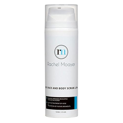 Rachel Moayer Skincare Acne Face & Body Scrub with 2.5% Micronized Benzoyl Peroxide, Facial Exfoliating Scrub for Acne Care, No Prescription Needed