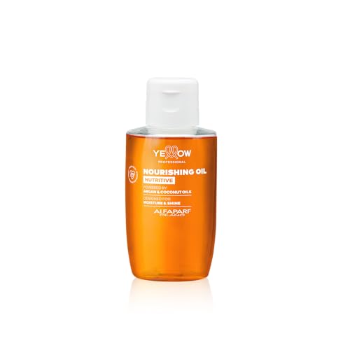 ALFAPARF MILANO Yellow Professional Nutritive Nourishing Oil for Dry Hair - Powered by Argan & Coconut Oils - Designed for Moisture & Shine (3.38 fl oz / 100ml)