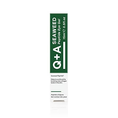 Q+A Seaweed Peptide Eye Gel (15ml), Under Eye Cream Alternative, Under Eye Brightener with Peptides, Seaweed & Aloe Vera, Hydrates, Smooths Fine Lines & Reduces Puffiness