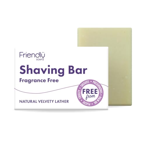 Friendly Soap Handmade Natural Fragrance Free Shaving Soap - Smooth, Gentle, sensitive 95g