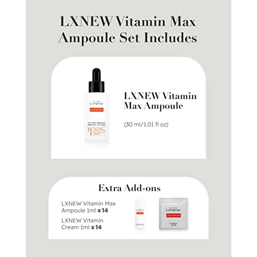 ISA KNOX LXNEW VITAMIN MAX Ampoule Set (2fl oz) - Skin Radiance and Elasticity, Vitamin C, Multivitamins, Ferulic Acid | Korean Skincare