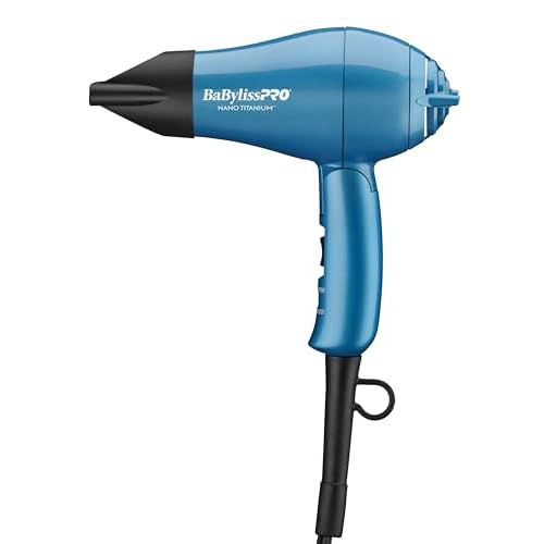 Nano Titanium Travel Hair Dryer, 1000 Watt Professional Blow Dryer with Concentrator Nozzle, Foldable Handle, Dual Voltage