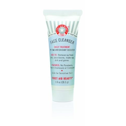 First Aid Beauty - Pure Skin Face Cleanser, Effectively Removes Makeup, Dirt, and Impurities, Gentle Cleanser Leaves Skin Soft & Supple, Safe for Sensitive Skin, Fragrance Free, 1 oz