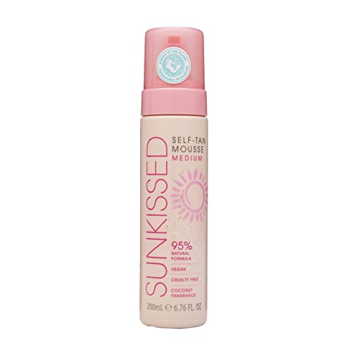 Sunkissed Self Tan Mousse Medium 200ml 95 Percent Natural