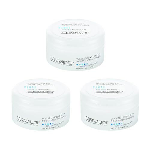 GIOVANNI Wicked Texture The Definition Of Pomade - Helps Shape Hair & Smooth Texture, Water Based Pomade that Washes Out Easily, Vegan, Paraben Free, Color Safe - 2 oz (Pack of 3)