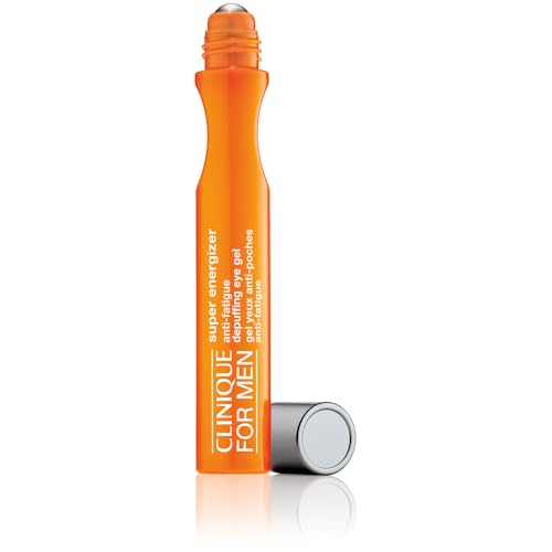Clinique For Men Super Energizer Anti-Fatigue De-Puffing Eye Gel | With Hyaluronic Acid | Energizing, Brightening + Hydrating Eye Treatment, 0.5 Fl Oz