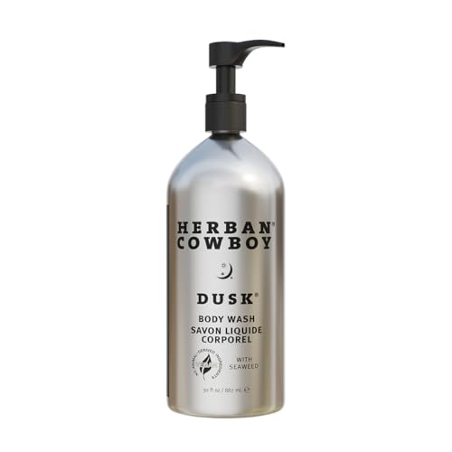 Herban Cowboy Body Wash, Rich Cologne Scent, Enhanced with Plant-Powered Ingredients, Vegan Body Wash (Dusk, 30 Ounce Aluminum Bottle)