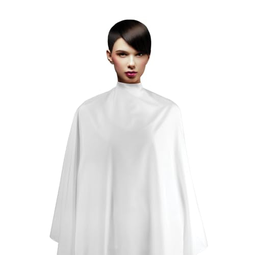 Cricket Contouring Hair Cutting Cape for Women Men Adults Professional Salon Barbershop Hairdresser Hairstylist Cape for Clients, Reflects Light, Crisp White