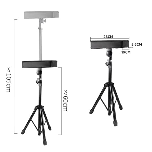 Tattoo Armrest Stand Tripod - Foldable Tattoo Arm Leg Rest Stand Adjustable Height and Tilt Black Leather Pad Professional for Tattoo Studio BETY-7