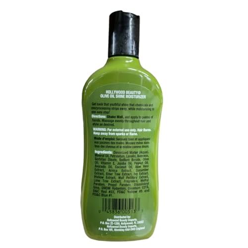 HOLLYWOOD BEAUTY Olive Oil Shine Moisturizer Shine and Moisturizer in One Step 12oz/355ml