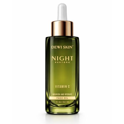 Vitamin C + Squalane Night Facial Oil ? Hydrating - Nourishing Botanical Blend with Rosehip, Marula, Camellia & Bakuchiol for Soft, Glowing Skin