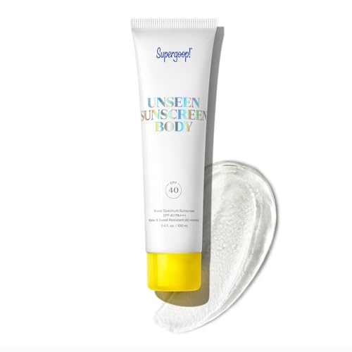 Supergoop! Unseen Sunscreen Body SPF 40 - Clear & Invisible Sun Protection - 3.4 fl oz - Weightless & Scentless - Water & Sweat Resistant - For All Skin Types