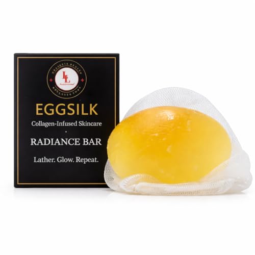 L & L Supplement EggSilk Egg Soap Radiance Bar with Yolk Extract | For Smooth, Glowing Skin | Gentle for Face & Body, All Skin Types | Sulfate-Free, Cruelty-Free, Clean Beauty | 80g