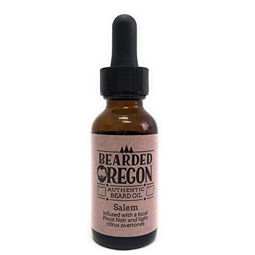 Bearded Oregon Beard Oil - Salem Scent, 1 oz - Citrus + Pinot Noir - All Natural Ingredients, Softens and Strengthens Beard, Relieves Itch