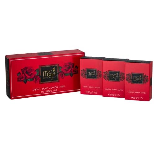 Maja Soap, Perfumed Bar Soap, Body Wash Bar, Clean and Moisturize your Skin, Beautifully Scented, 1 set of 3 Soaps, 3.1 Oz Each Soap, 1 Box (Pack of 2)