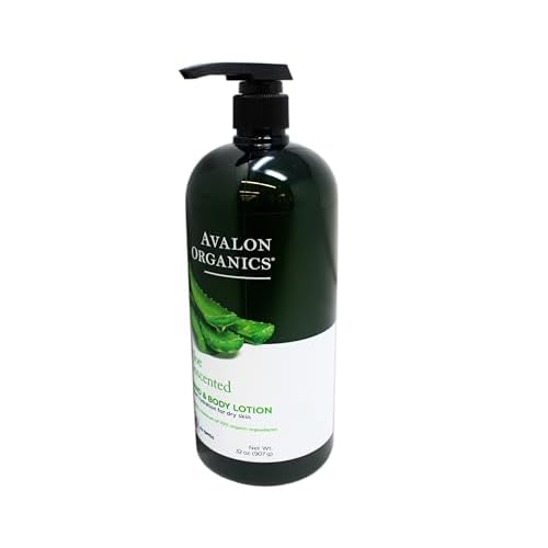 Avalon Organics Hand & Body Lotion for Dry Skin Aloe Unscented, 32 OZ