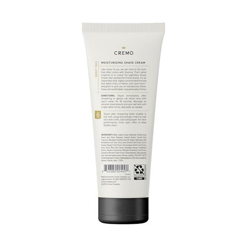 Cremo Shaving Cream Mens,Astonishingly Superior Ultra-Slick Shaving Cream for Men,Fights Nicks,Cuts And Razor Burn,6 Fl Oz,(Pack of 4)