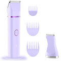 2-in-1 Bikini Trimmer for Women, Waterproof Painless Body Shaver for Legs, Underarms, Bikini Line with Narrow & Wide Ceramic Blades, 3 Combs, USB Rechargeable, Travel Friendly Gift for Women,Purple