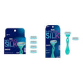 Schick Hydro Silk Moisturizing Razor Blade Refills for Women (4 Count) and Schick Hydro Silk Sensitive Skin Razor for Women