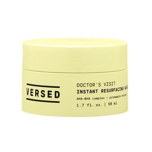 Versed Doctor¡¯s Visit Instant Resurfacing Face Mask - AHA, BHA and Enzyme Exfoliating Mask Helps Reduce Hyperpigmentation - Smooth and Moisturize Skin with Vitamin C - Vegan (1.7 fl oz)