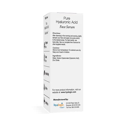 Hyalogic Pure Hyaluronic Acid Serum for Face - Hydrating, Non-Greasy, Fragrance-Free, 0.47 Ounce